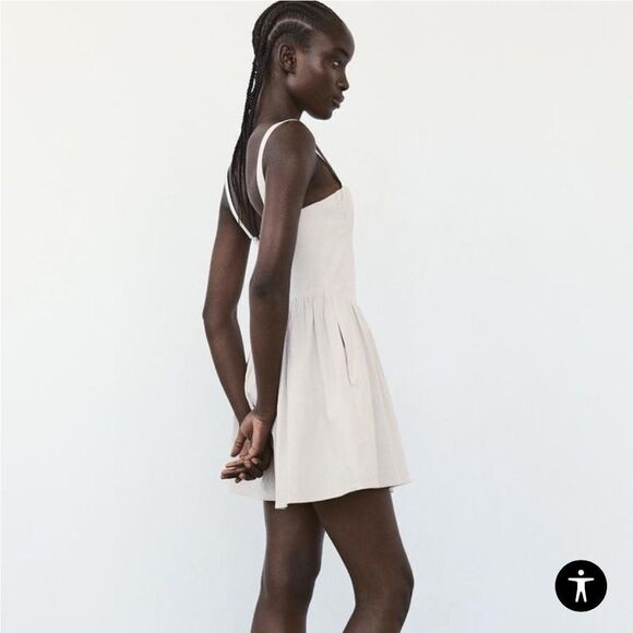 Zara GATHERED SHORT DRESS - Picture 3 of 7